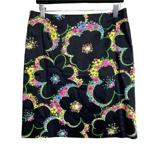 NWT Melly M Skirt 4 Blue Yellow Pink Pencil Cotton Blend Stretch Fairycore Soft